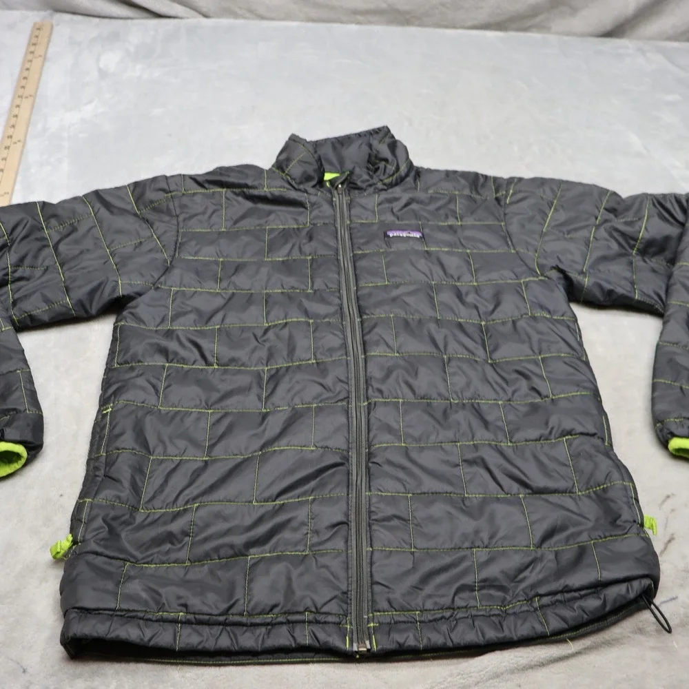 Patagonia Nano Puff Jacket Kids XL 14 Gray Insulated Light Pack Quilted Full Zip
